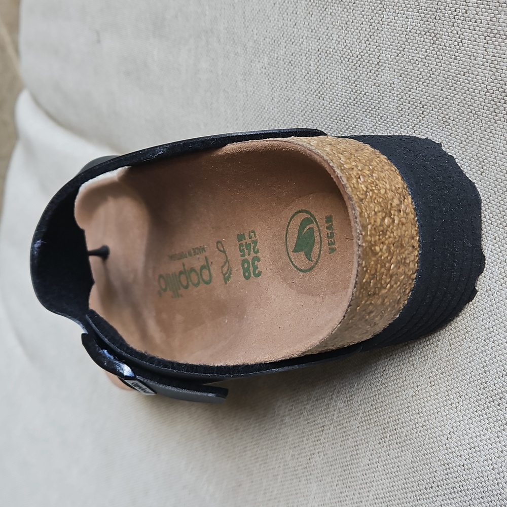 Sz 7- Birkenstock PAPILLIO Gizeh Vegan Platform Thong Sandal Black, 38 - Picture 8 of 10